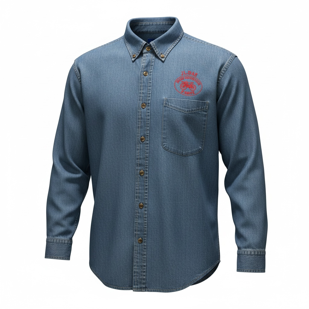 Mens Long Sleeve Denim Judge Shirt