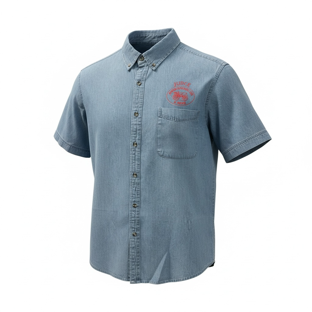 Mens Short Sleeve Denim Judge Shirt
