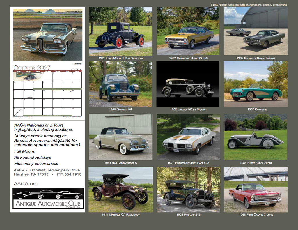 2027 AACA Calendar