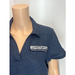 Ladies Port Authority® C-FREE® Cotton Blend Pique Polo - Navy Heather Image