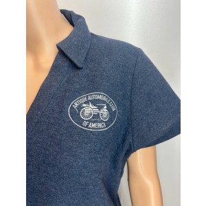 Ladies Port Authority® C-FREE® Cotton Blend Pique Polo - Navy Heather Logo