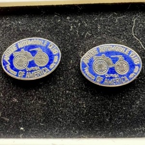 Silver AACA Blue Emblem Earrings