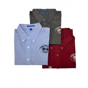 Mens Long Sleeve Crosshatch Easy Care Shirt